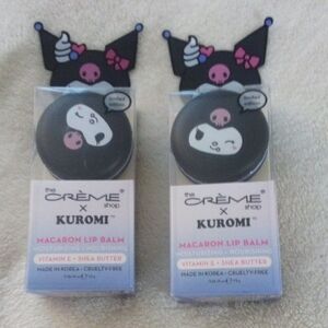 Two Brand New Crème Shop Kuromi Macaron Lip Balm Set